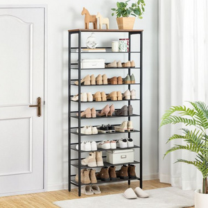 Wholesale 10 Tier Tall Large Capacity Shoe Racks Price Metal Shoe Storage Stand Shelves for 27-36 Pairs Shoes Organizer Rack