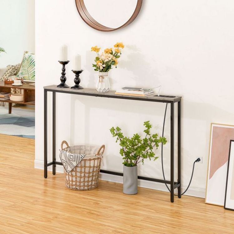 Wholesale Console Table with Charging Station Sofa Couch Table with Power Outlet Entryway Hallway Table with USB Ports