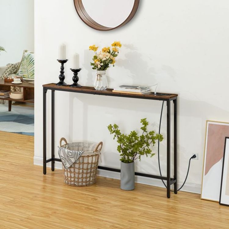 Wholesale Console Table with Charging Station Sofa Couch Table with Power Outlet Entryway Hallway Table with USB Ports