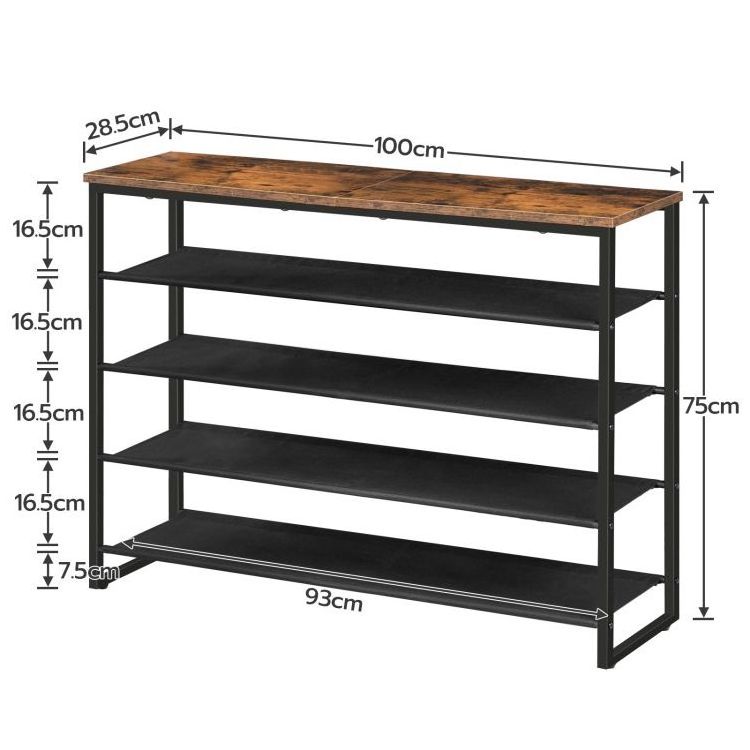 Wholesale Industrial Style 3/4/5/6/7/8/9/10 Tier Large Metal Shoe Rack Black 5 Tier Layer Sapce-saving Mesh Shelves For Entryway