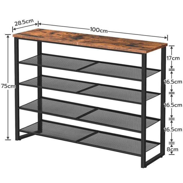 Wholesale Industrial Style 3/4/5/6/7/8/9/10 Tier Shoe Shelf Metal Shoe Rack 5 Tier Layer Sapce-saving Mesh Shelves For Entryway