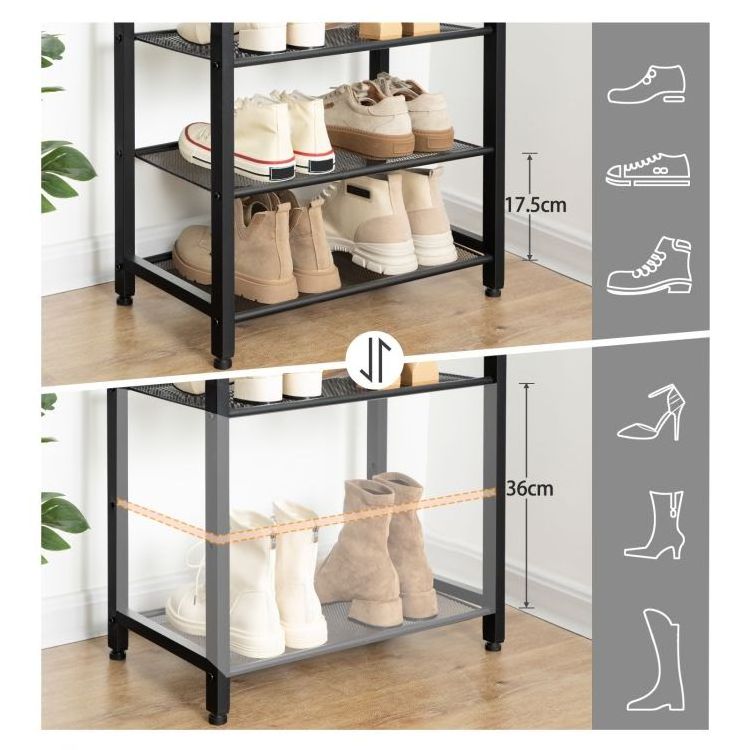 Wholesale Industrial 3/4/5/6/7/8/9/10 Tier Layers Large Metal Shoe Rack Organizer Space Saving Shoe Rack Shelves For Entryway