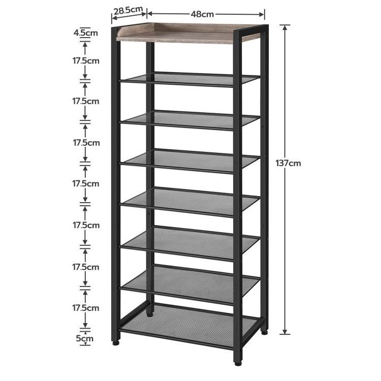 Wholesale Industrial 3/4/5/6/7/8/9/10 Tier Layers Slim Metal Shoe Rack Organizer Space Saving Shoe Rack Shelves For Entryway