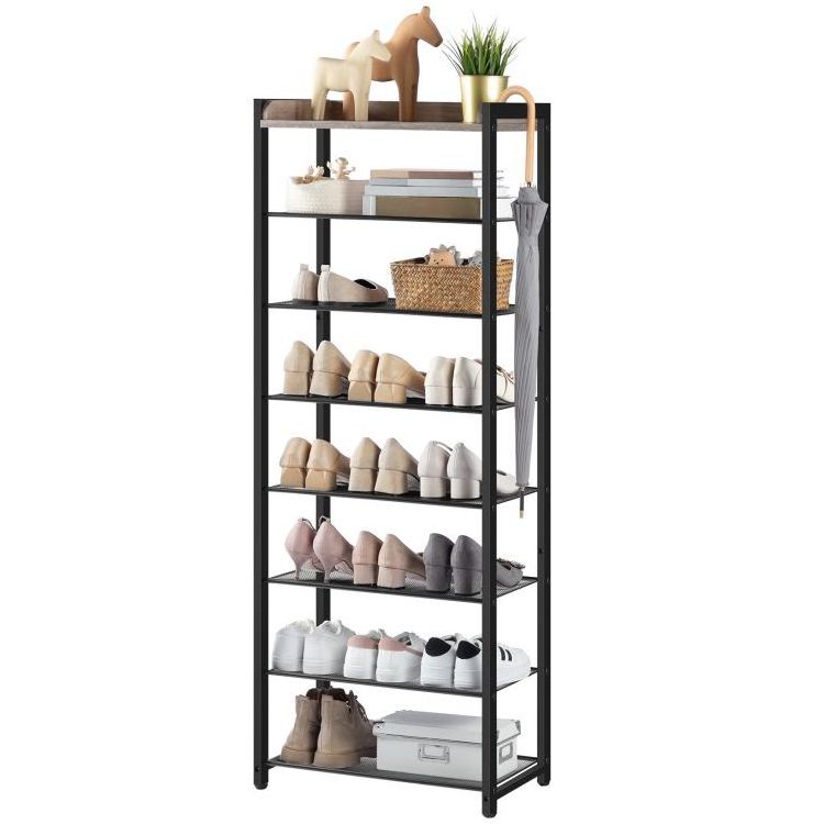 Wholesale Industrial 3/4/5/6/7/8/9/10 Tier Layers Slim Metal Shoe Rack Organizer Space Saving Shoe Rack Shelves For Entryway