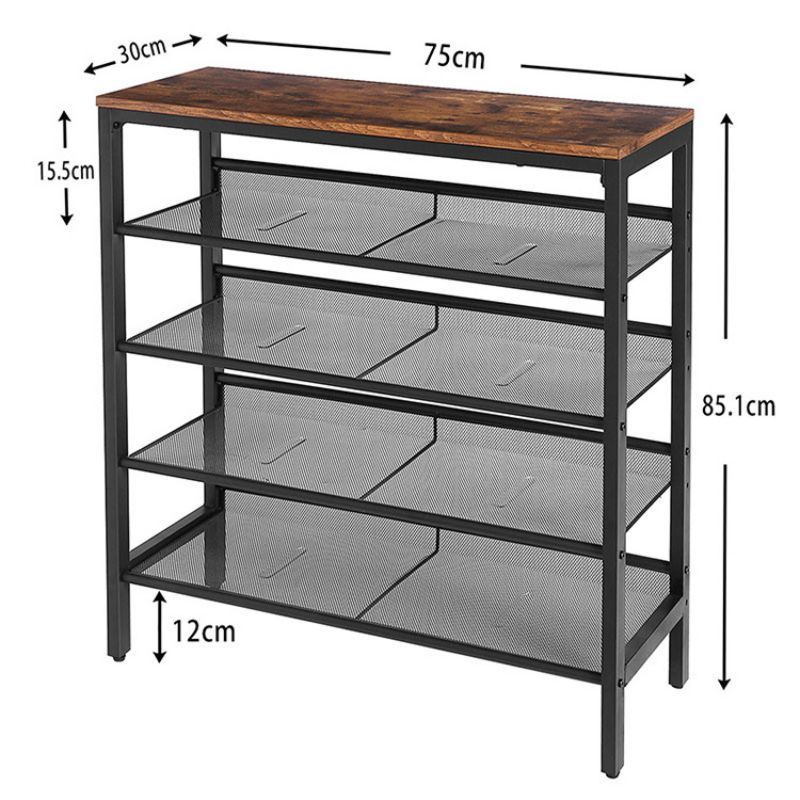 Wholesale Industrial 3/4/5/6/7/8/9/10 Tier Layers Small Metal Shoe Rack Organizer Space Saving Shoe Rack Shelves For Entryway