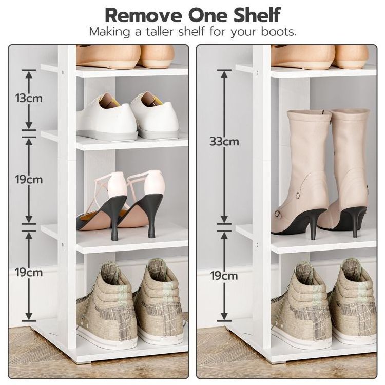 Wholesale White Tall Narrow Shoe Stand Storage 8 Tier Layer Vertical Small  Shoe Racks Wood Shelves for Shoes  for Bedroom