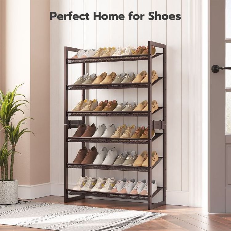 Wholesale Small Stackable Shoe Racks 3/4/5/6/8/10 Tier Shoe Storage Stand for Entryway 12/16/20/24/32/40 Pairs Shoes Organizer