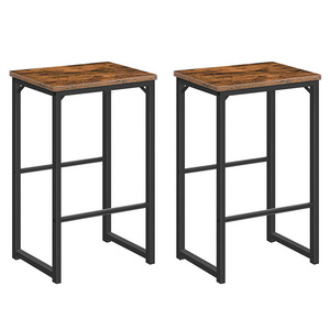 HOOBRO Bar Stools Set of 2 Tall Black Bar Chairs with Pedals for Living Room Dining Room Kitchen Industrial Design