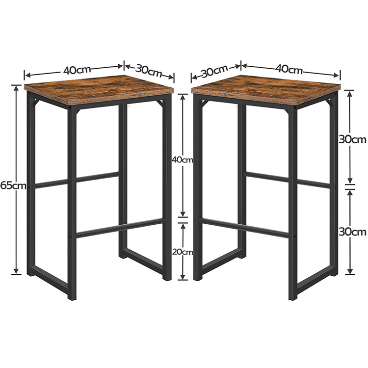 HOOBRO Bar Stools Set of 2 Tall Black Bar Chairs with Pedals for Living Room Dining Room Kitchen Industrial Design