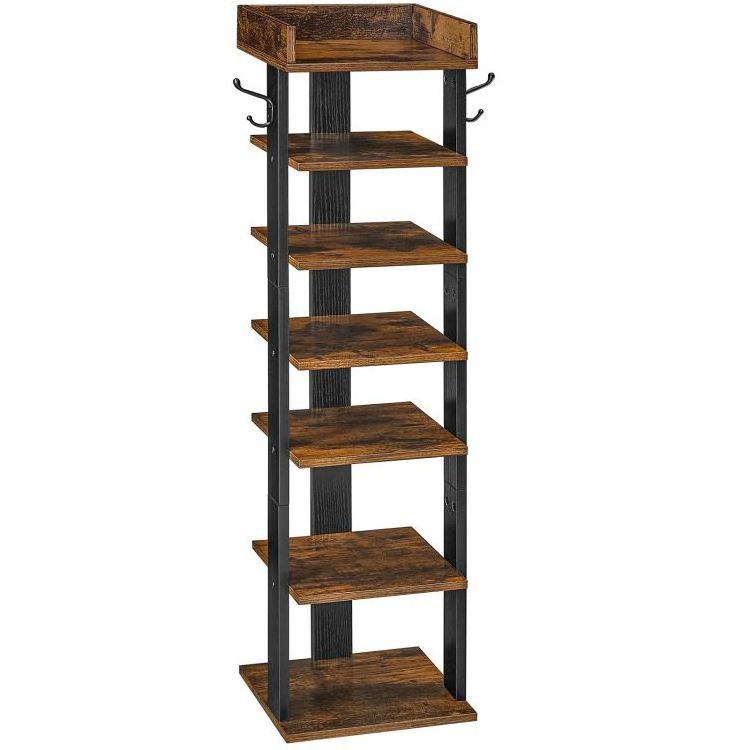 Wholesale Tall Slim Shoe Storage Racks Stand 8 Tier Vertical Small Shoe Cabinet Cubby Organiser Narrow Shoe Tower for Bedroom