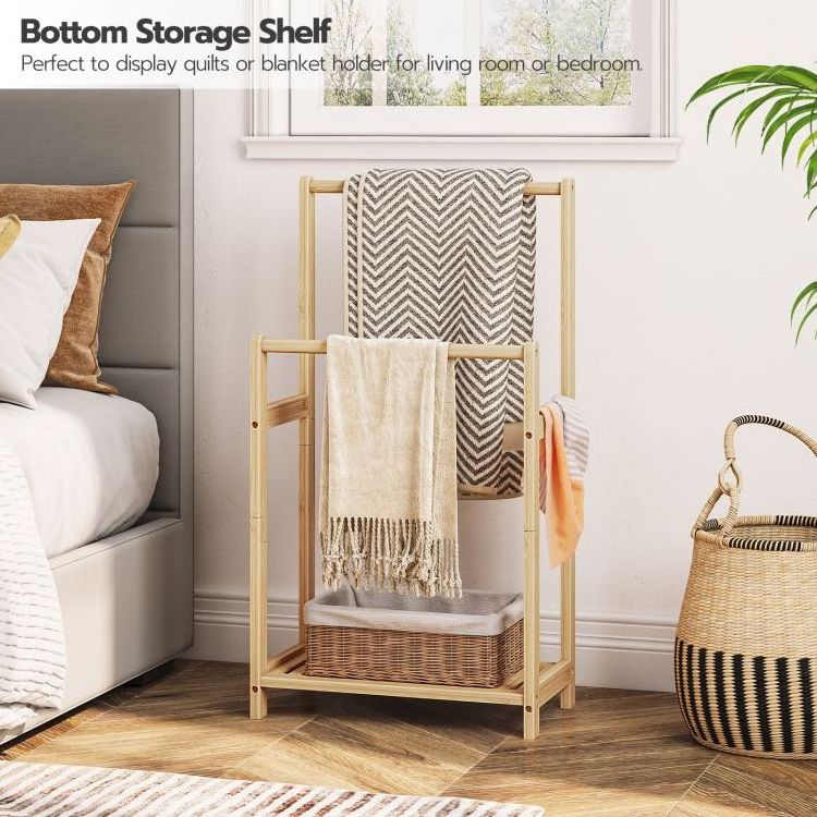 Wholesale Blanket Rack Industrial Style Freestanding Towel Ladder Storage Stand Towel Drying Rack