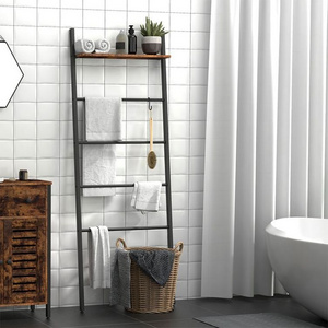 Wholesale Bath Towel Rack Wall Leaning Blanket Ladder Shelf Storage Stand for Bathroom Storage Organizer