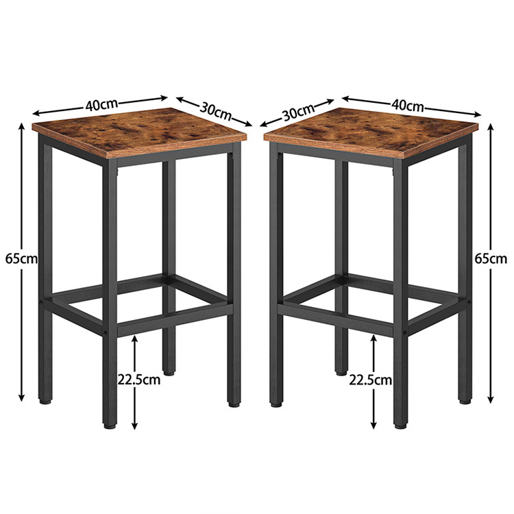 HOOBRO Bar Stools Set of 2 Bar Chairs with Footrest Black Feet for Living Room Dining Room Kitchen Industrial Design