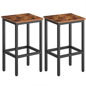 HOOBRO Bar Stools Set of 2 Bar Chairs with Footrest Black Feet for Living Room Dining Room Kitchen Industrial Design