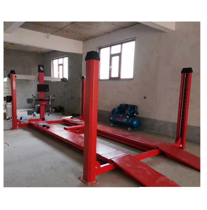 Factory price Hydraulic Four post car lift for wheel alignment and car repair Capacity 4000kg with CE certification