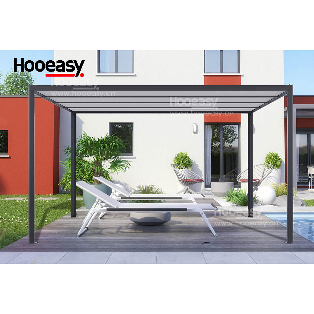 Hooeasy&Homey Luxury Outdoor Garden Yard Electric Motorized Retractable Roof Awning Aluminum Water Resistance Pavillon