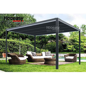 Hooeasy&Homey Luxury Outdoor Garden Yard Electric Motorized Retractable Roof Awning Aluminum Water Resistance Pavillon