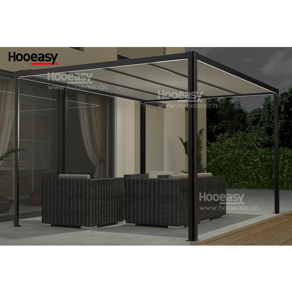 Hooeasy&Homey Luxury Outdoor Garden Yard Electric Motorized Retractable Roof Awning Aluminum Water Resistance Pavillon