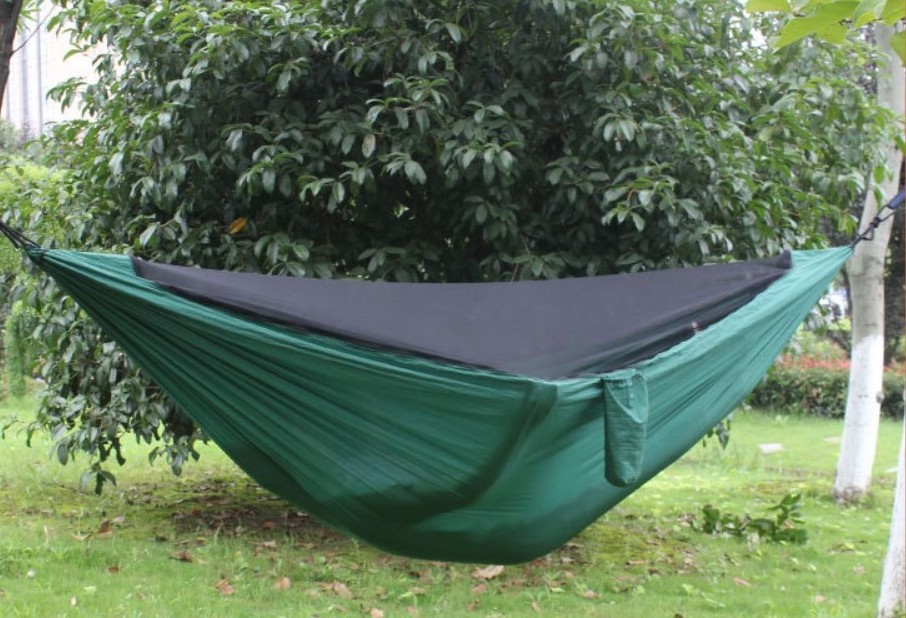 210T Nylon Portable 2 Person Outdoor Parachute Camping Nylon Hammock With Tree Strap