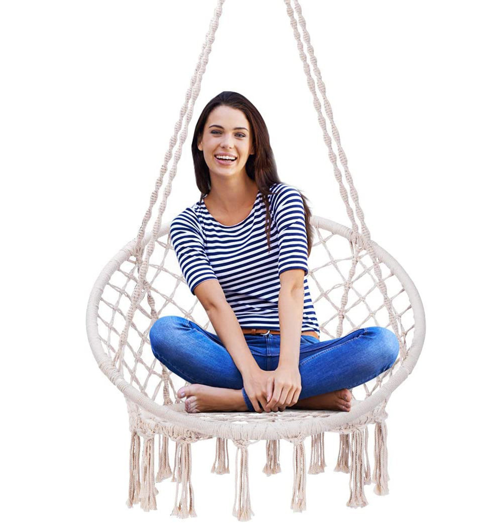 Kids or adult swing macrame hammock indoor hanging swing chair