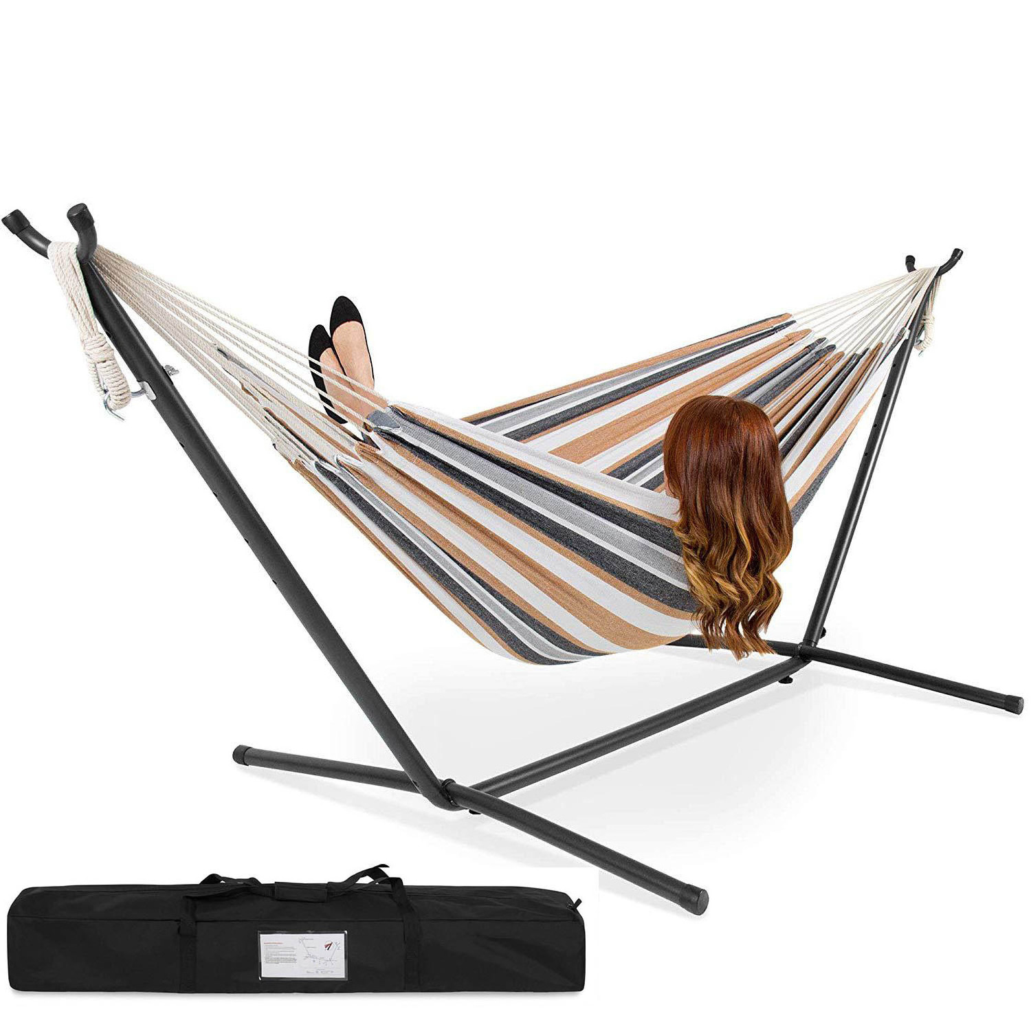 550lbs Capacity Portable Hammock Stand Adjustable Space Saving Steel Hammock Stand