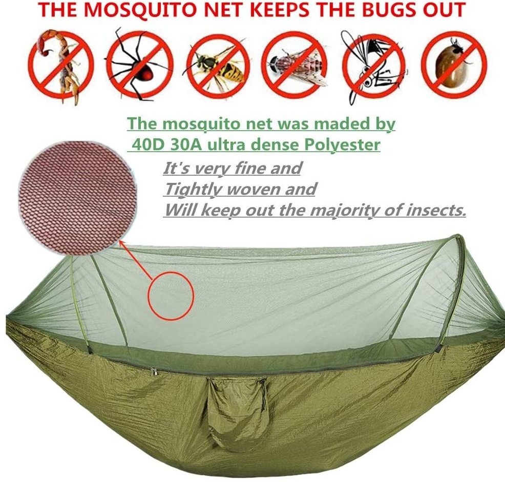 Automatic quick-drying mosquito net hammock high version of the air tent parachute cloth with mosquito net swing hammock