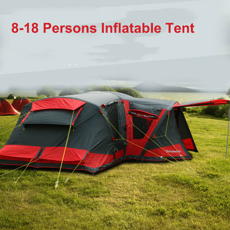 Outdoor 3 rooms 8-18 Persons Inflatable Family Camping Tent