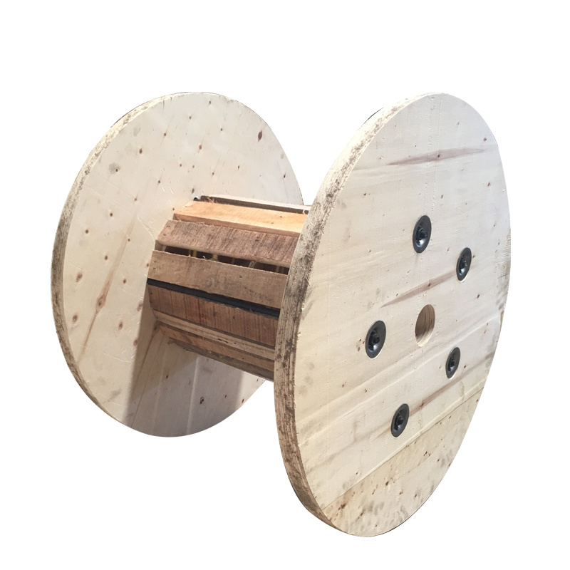 Empty large wooden cable spool drum cable reel wire and cable wooden bobbin for winding