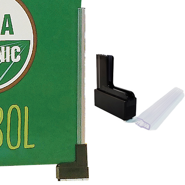 Superqrip Channel POS Signage Magnetic L shape base Sign Holder Price Tag Holder with A6 Frame for Gondola Boot System