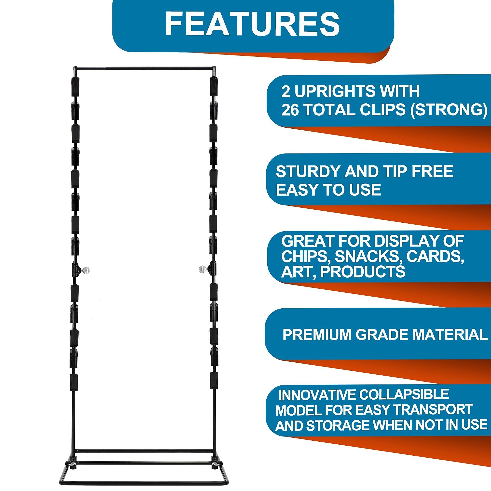 In Stock Metal Chips Hanger Clip Merchandiser Display Rack With 12 Clips