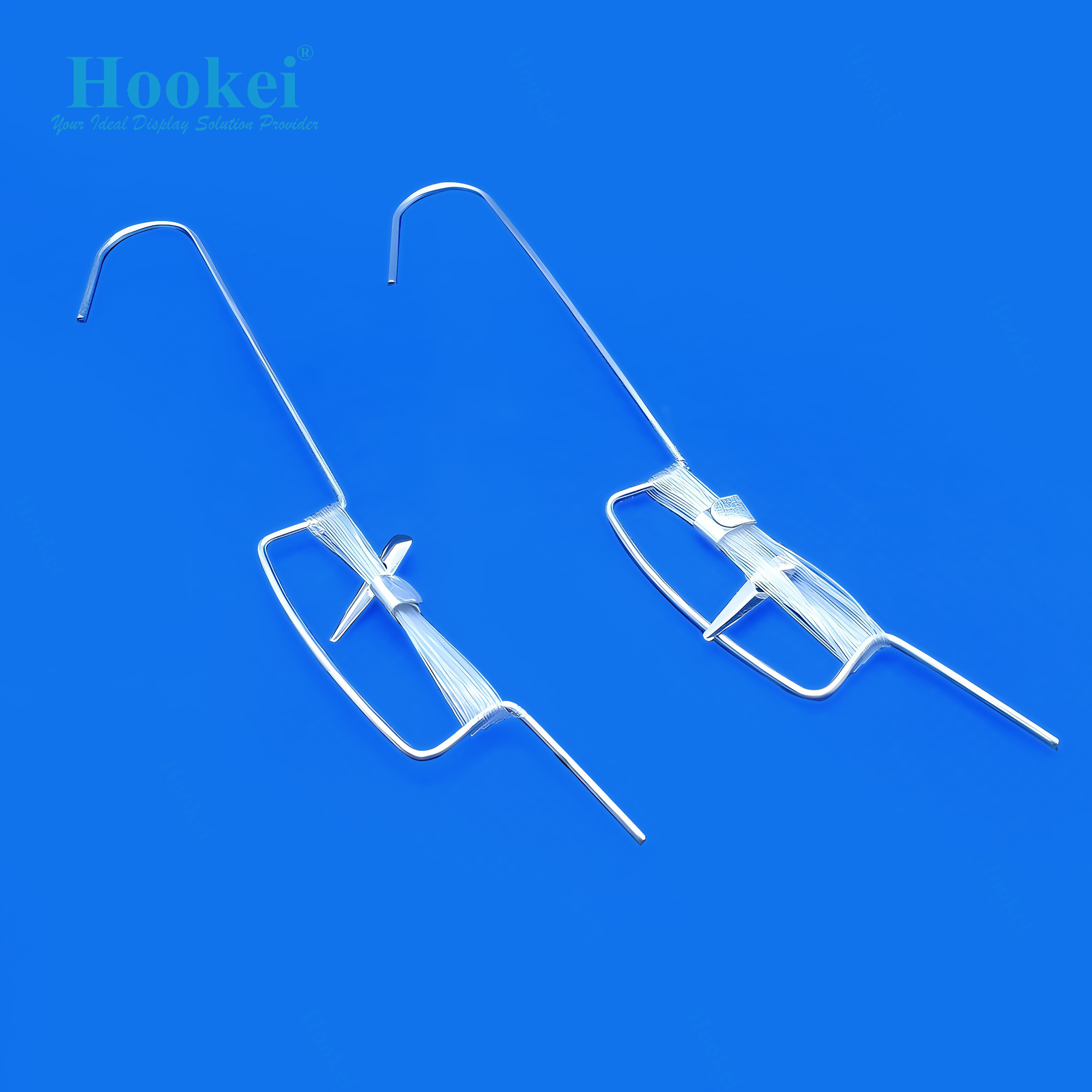 Self Adhesive Removable Hanging Display Suspended Ceiling Grid Clips Hangers Plastic Sky Hook with Nylon Wire Hangers