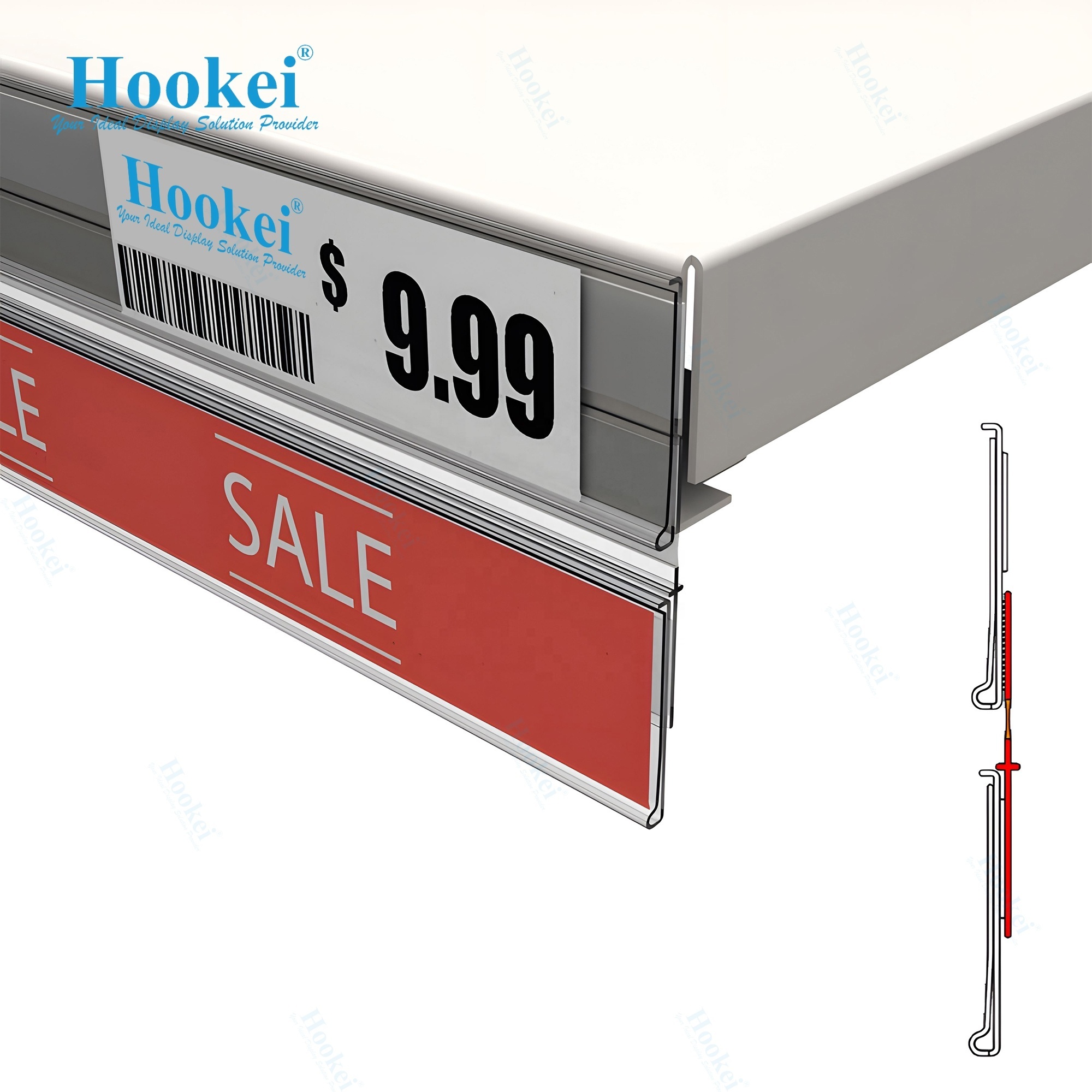 Shelf Label Holder Data Strip for Supermarket Freezer