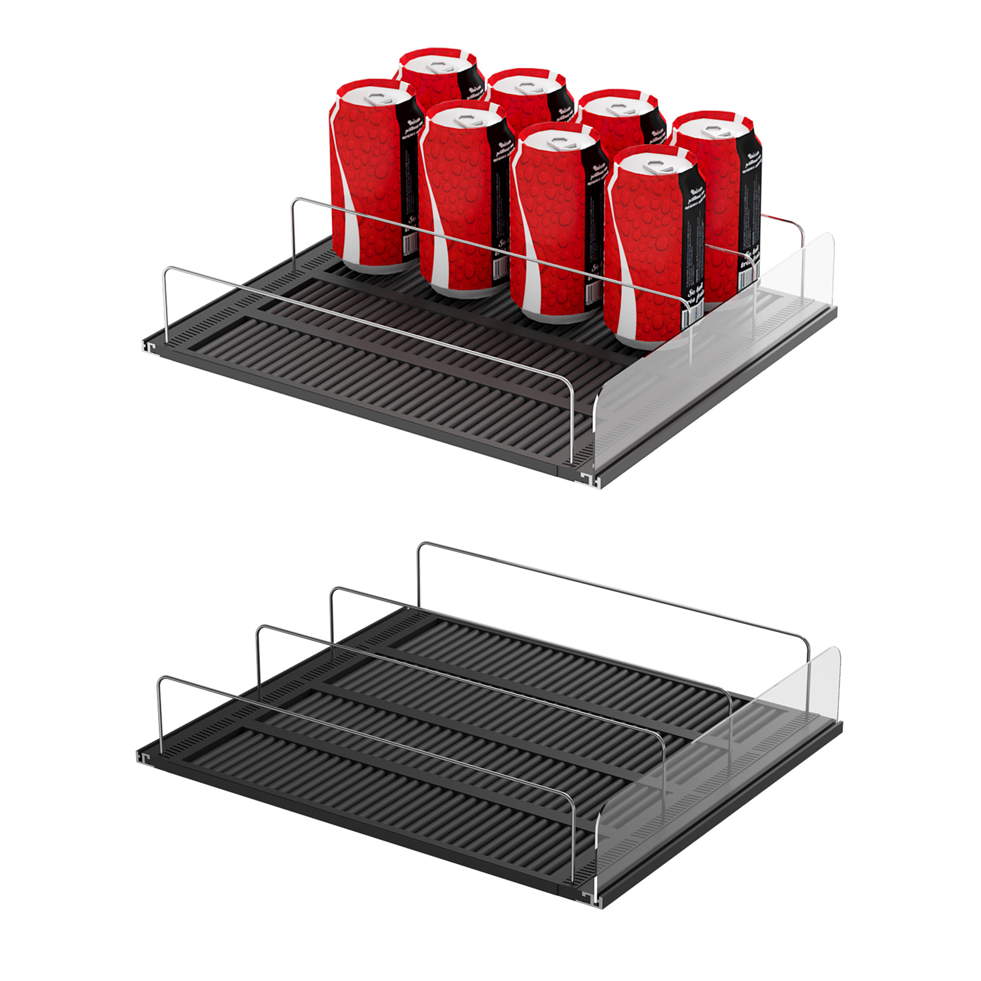 Wholesale  Innovate Gravity Flow Rack Flex Feed Roller Shelf System Tray Plastic glide For Refrigerator Beer Bottle Organizer