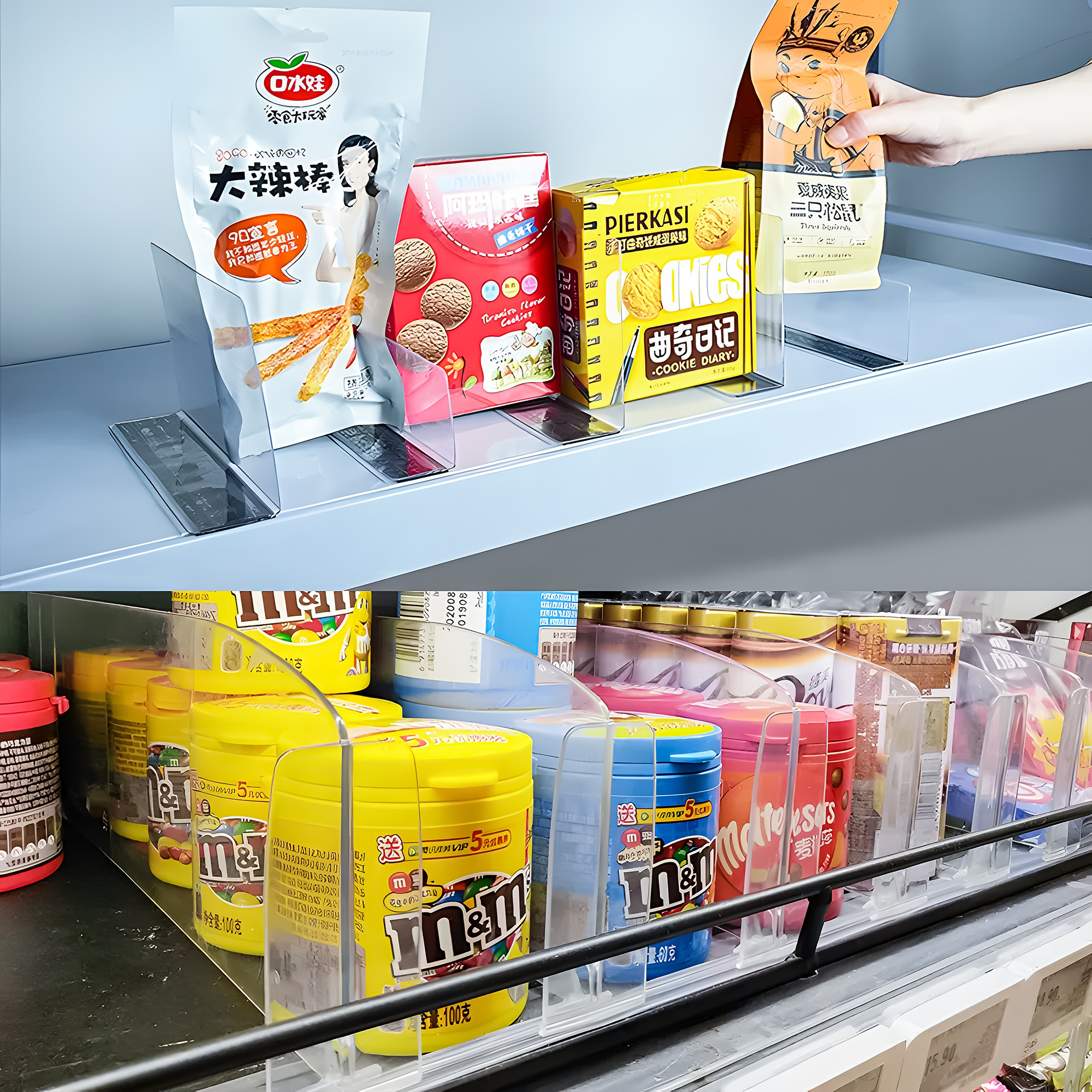 Supermarket Gondola Fridge Plastic PVC Freezer Warehouse Commercial Refrigerator Acrylic Magnetic Shelf Divider for Closet