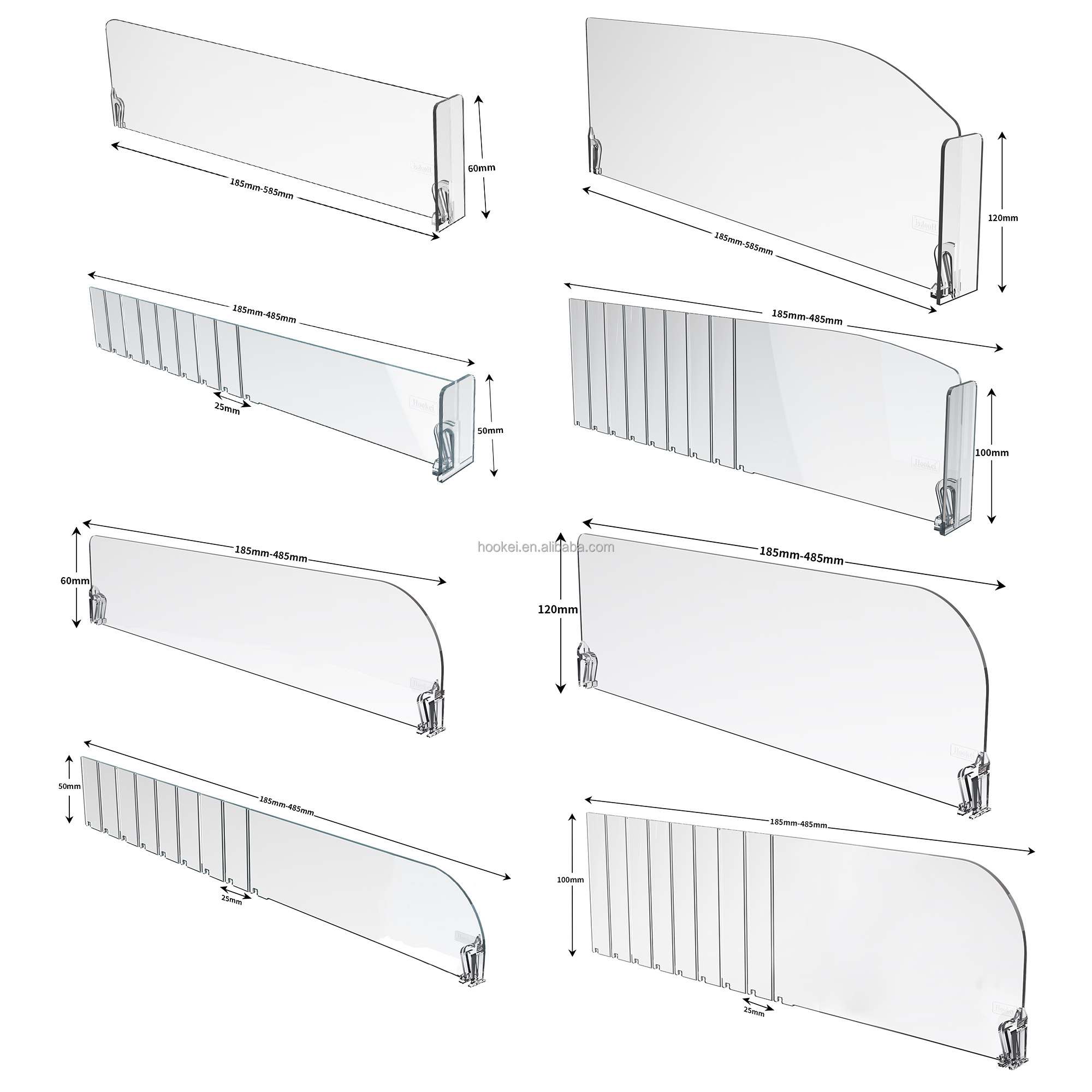 Pusher Divider for supermarket shelving