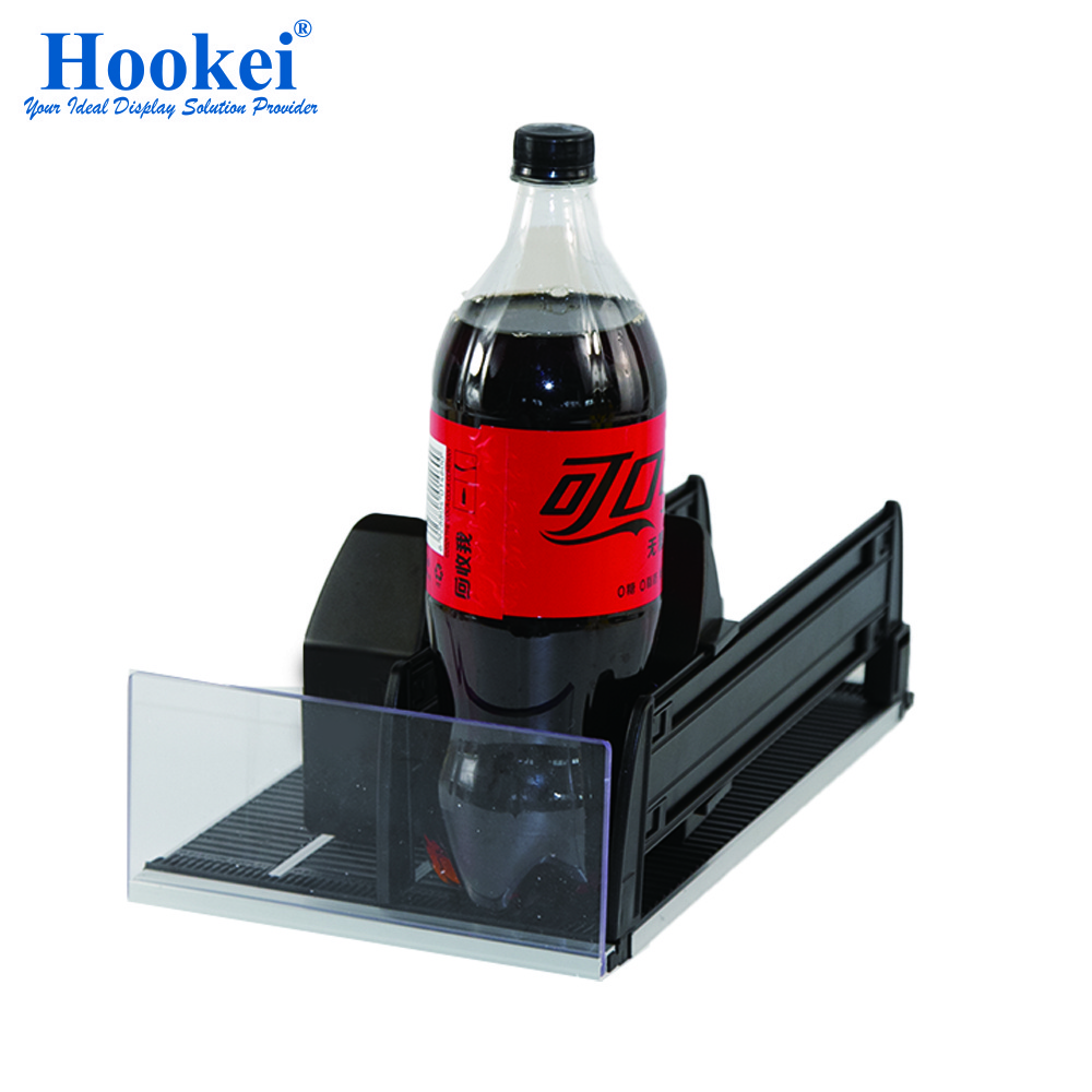 Wholesale Flexible Front Gravity Roller Shelf Flex Spring Sliding Face Automatic Supermarket Display Retail Pusher Cooler Glide