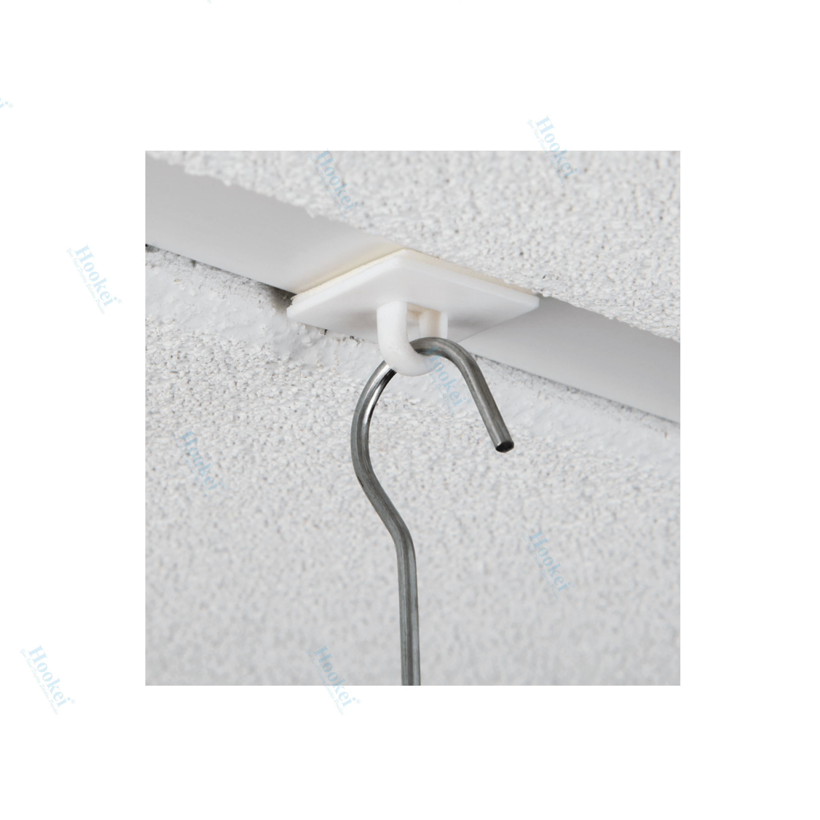 White Plastic plastic Adhesive Ceiling wall Hook