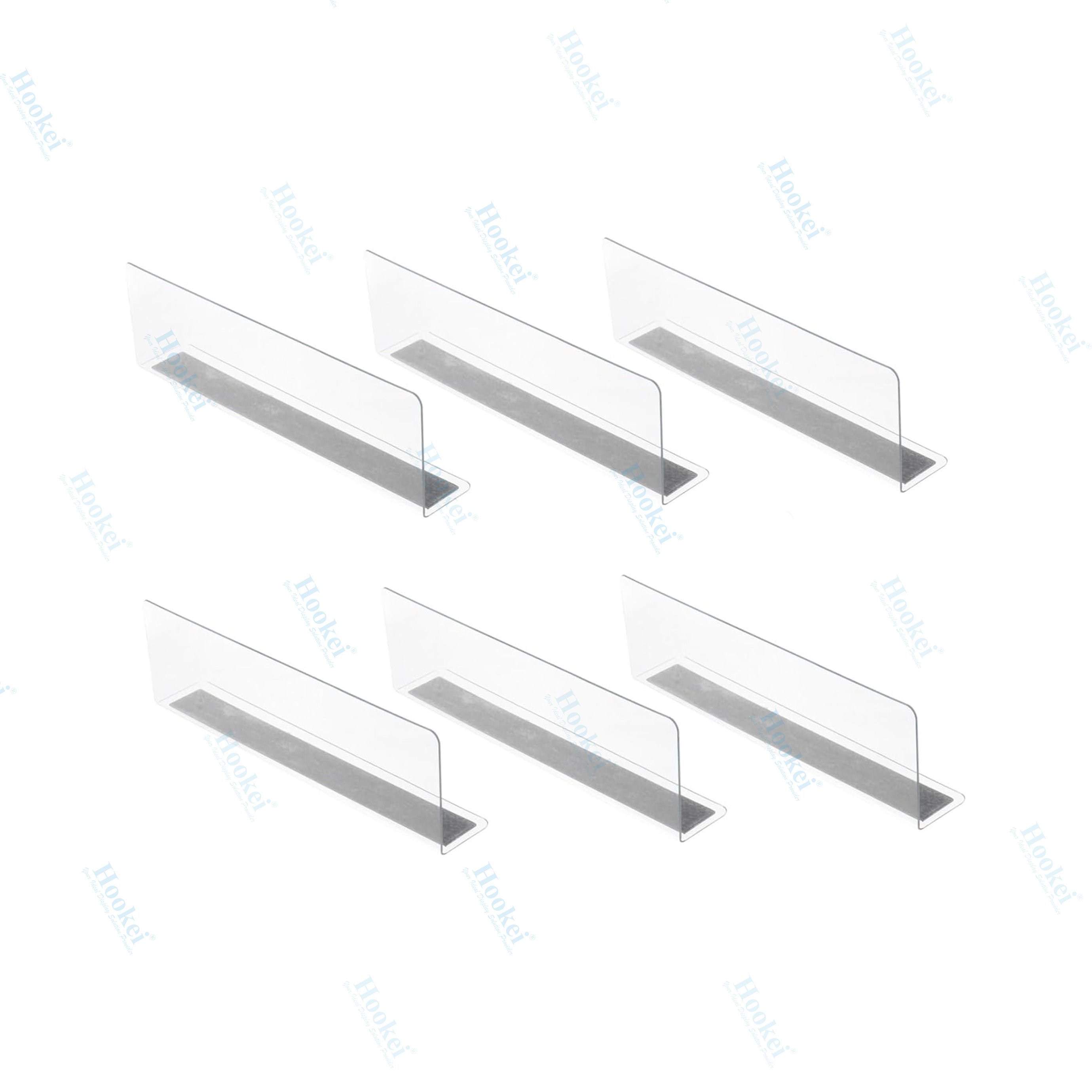 Plastic PVC Commodity Divider Store Goods Separator Clear Shelf Dividers for Closets Small Storage L Shaped Side Bookshelf