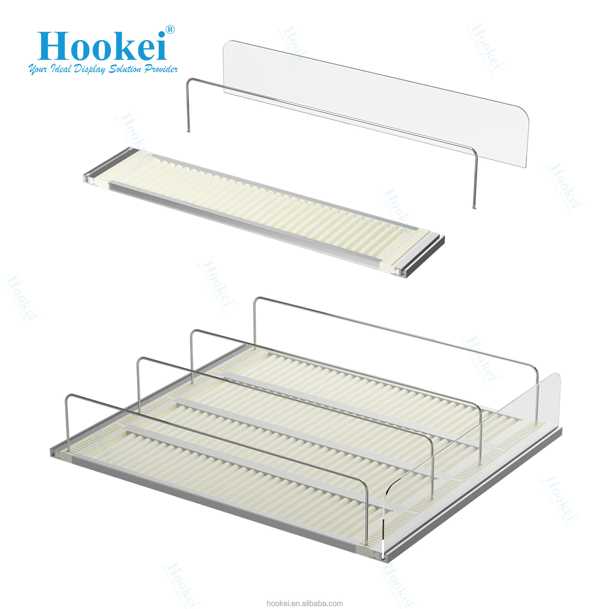 New design Tobacco Shelf desktop metal supermarket  tobacco cigarettes display cabinet Shelf Pusher Cigarettes Display rack