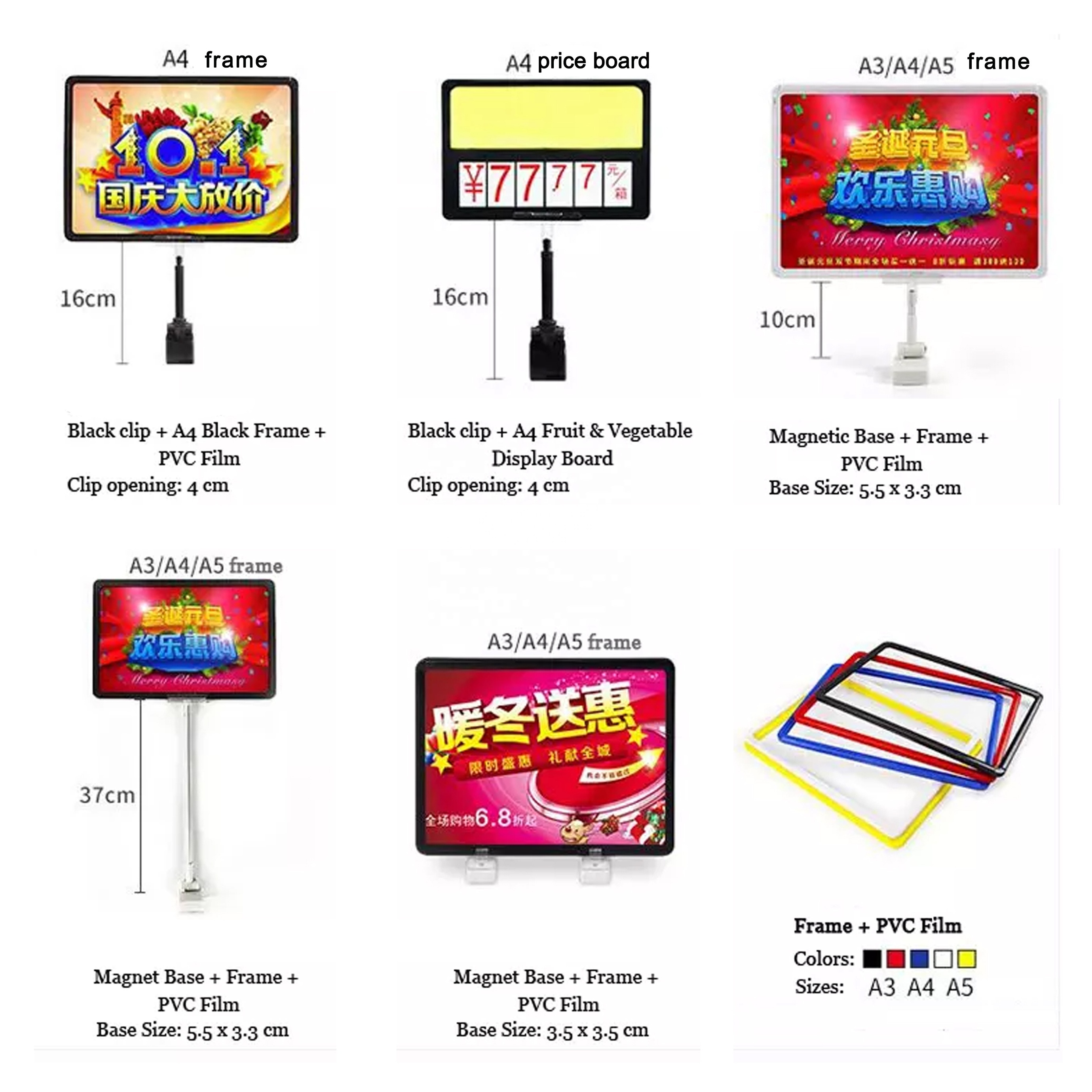 Adjustable Poster Banner Holder Metal Sign Display Advertising Floor Standing Display Stand A4 Sign Holder