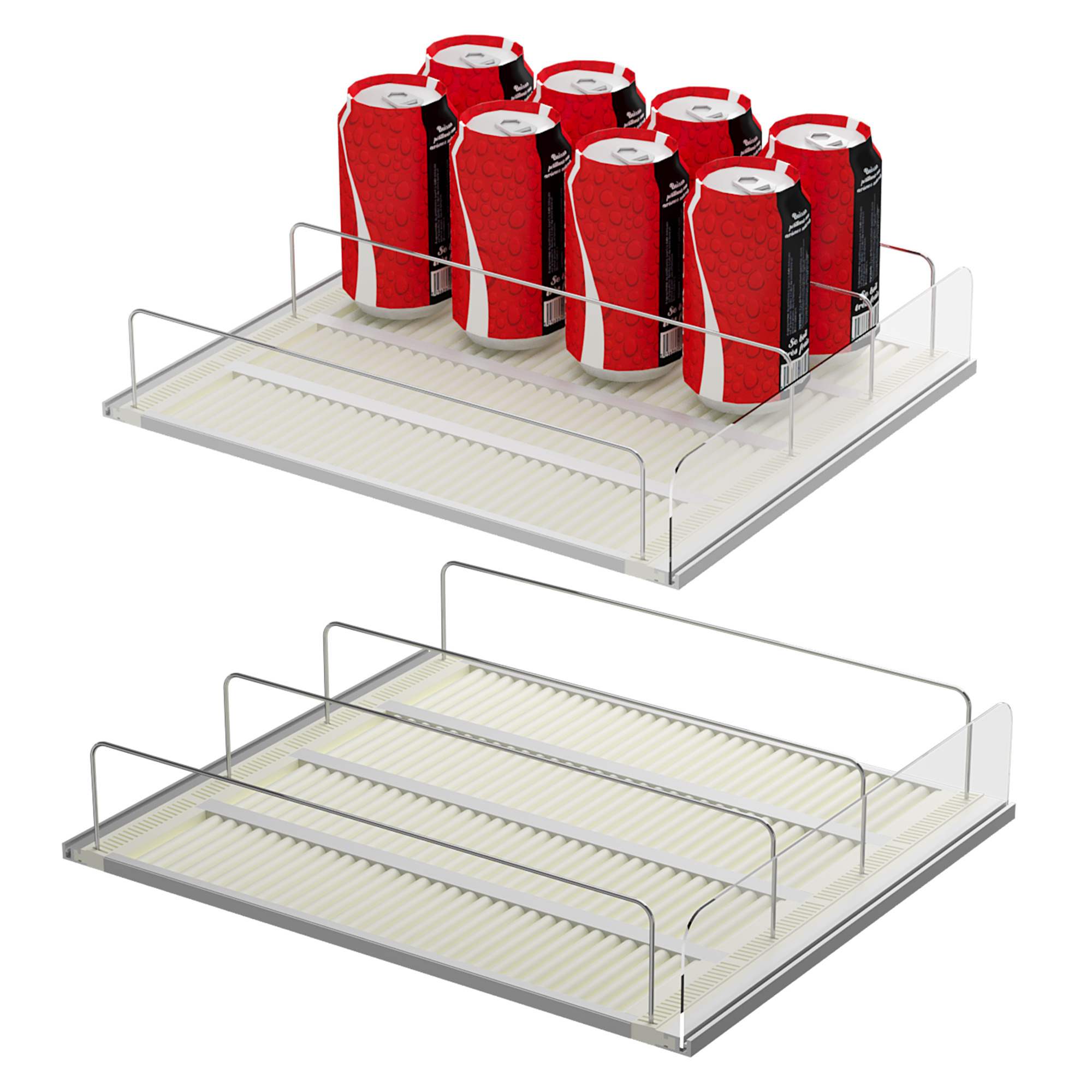 Display Rack Product Pharmacy Shelf Adjustable Shelf Pusher Dividers System Display Roller Flex Shelf Fridge