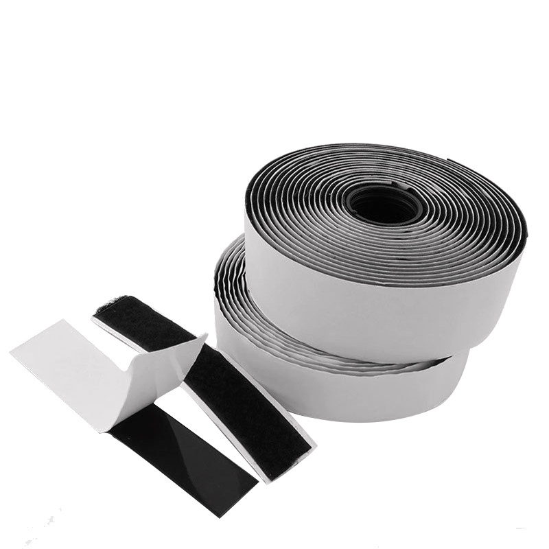 DSX Black 100% Nylon Self Adhesive Fastener Hook and Loop Tape Hook Loop Strip with Super Sticky Common Glue