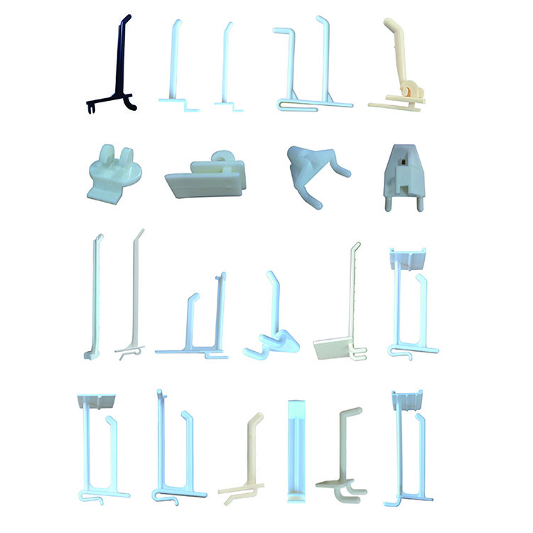 Supermarket Retail Plastic Display Pegboard Slatwall Hook Wire Wig Hooks for Cardboard Stand Carton Box Corrugated