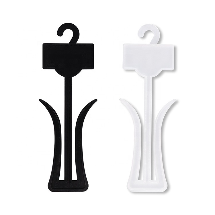 High quality flexible hooks for shoes sturdy plastic black and white display hangers