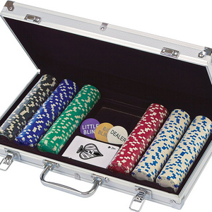 Wholesale Poker Set Chips 300 500 Aluminum Box 11 Grams Clay Poker Chip Set For Texas Hold'em Blackjack Gambling casino  Game