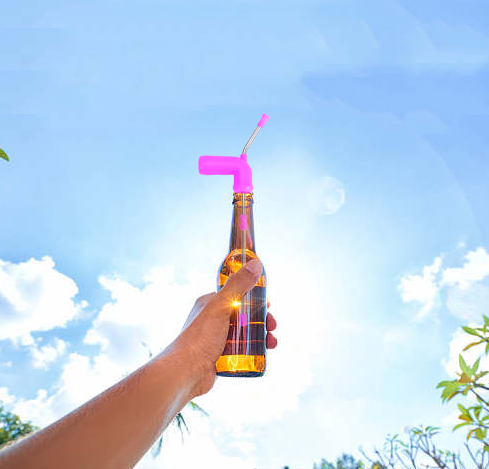 Party Supplies Drinking Snorkels Game Adult Party Games Pink Beer Snorkel SS304 Stainless Steel Tube Drinking Snorkel