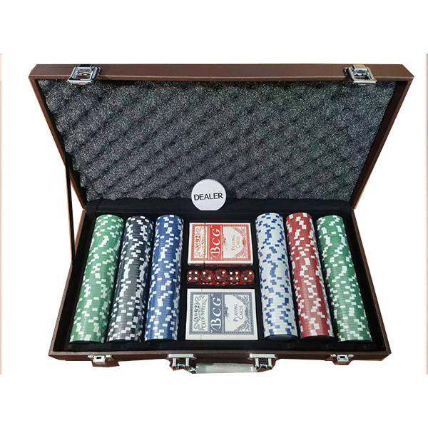 New Arrival Wholesale Custom PU Leather Box Case With Gamble Game 11.5 g Chips Poker Chip Set for Adult