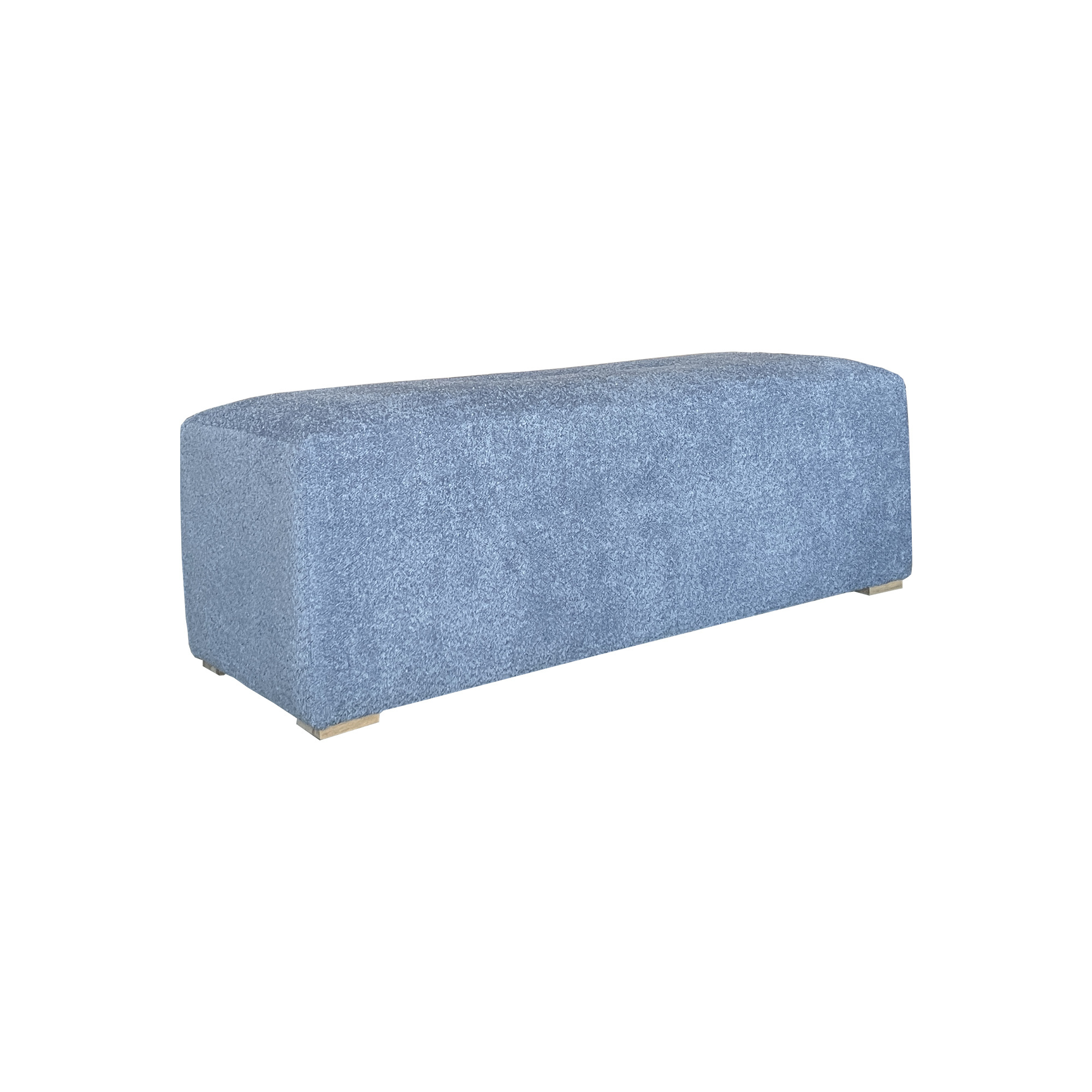 HLM45 Modern Minimalism Premium Boucle Fabric Ottoman Long Blue Bed End Stool Bench