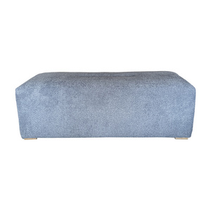 HLM45 Modern Minimalism Premium Boucle Fabric Ottoman Long Blue Bed End Stool Bench