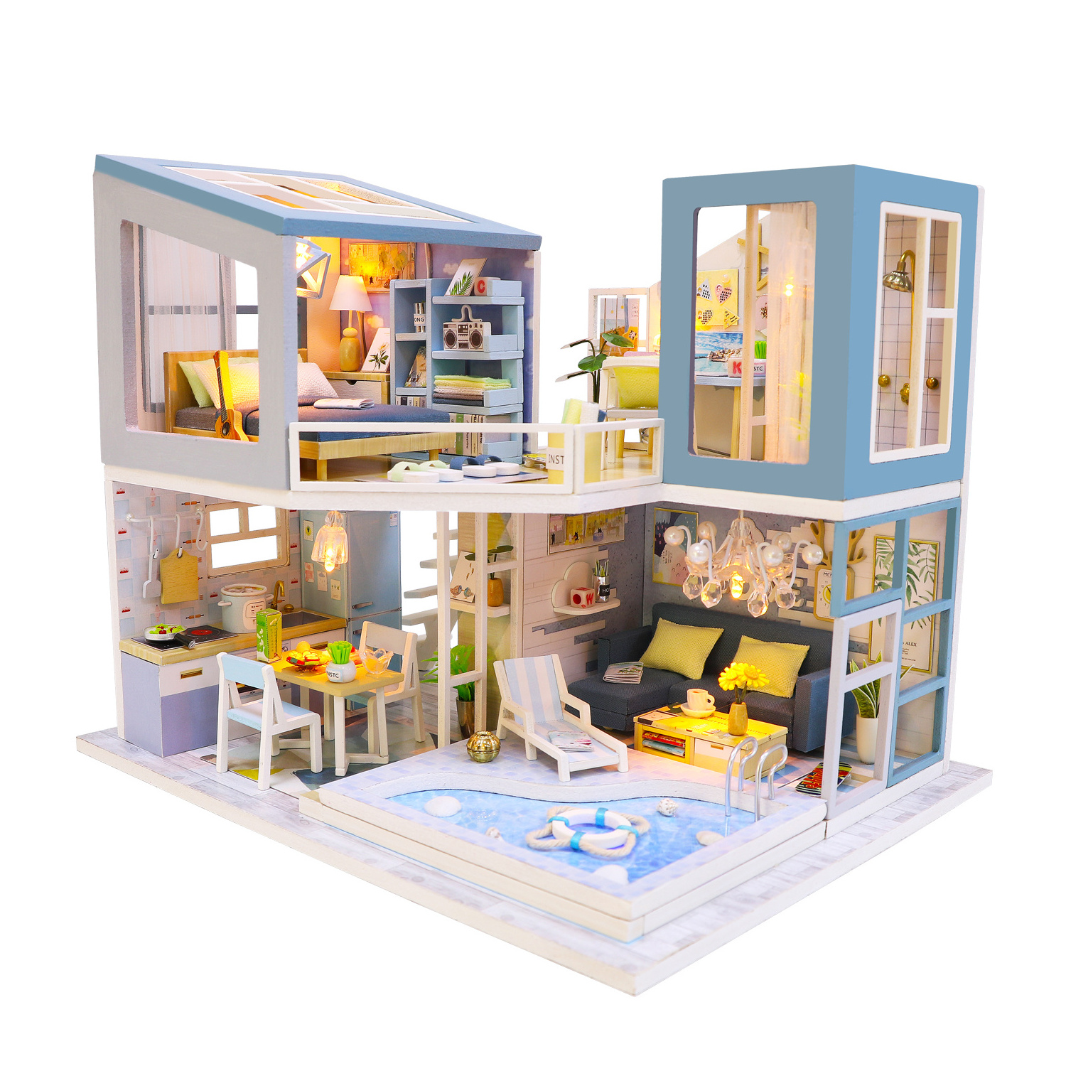 Hongda 2023 hot products kids beds for boys bedroom furniture miniature model house return gifts for kids